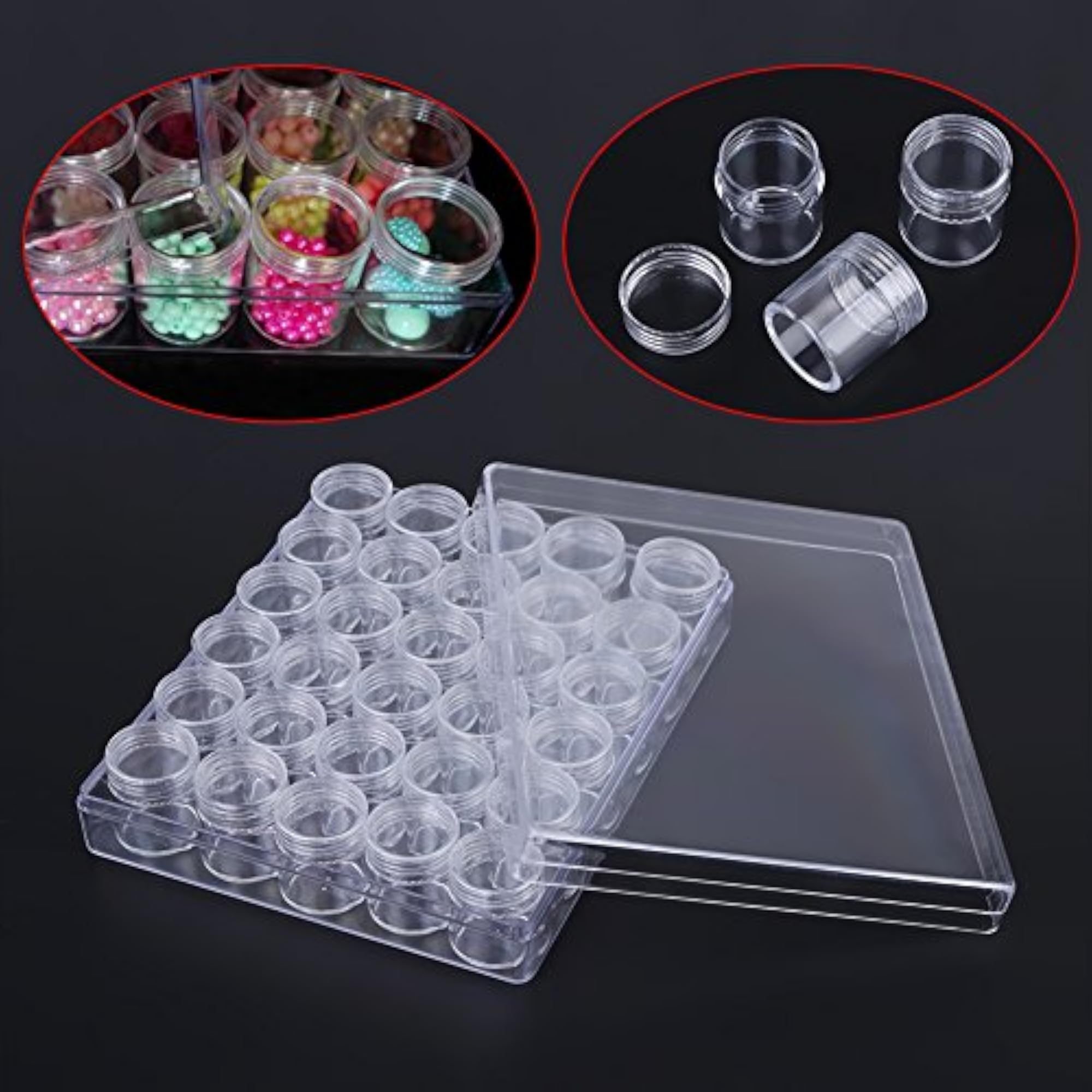 Transparent Containers Round Small Jars for Jewelry Storage